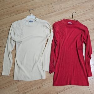 Set of (2) Vintage 100-Straight Long Sleeve Padded & Ribbed Shooting Shirts